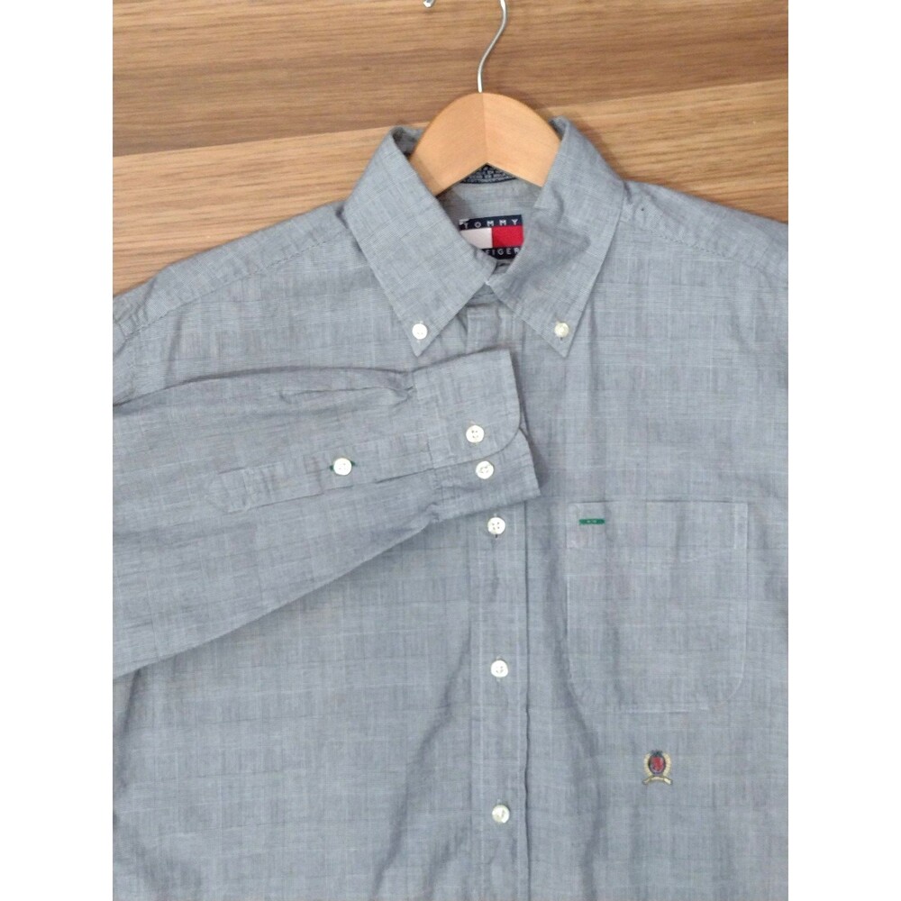 Tommy Hilfiger Men's Blue Button Down Shirt Long Sleeve Cotton Size S